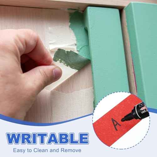 MECCANIXITY Masking Tape 0.2 Inch x 21 Yard Painter's Tape Pink Paint Tapes for DIY Crafts Arts Drawing Decoration Labeling Car Painting Artist Teachers, Pack of 6