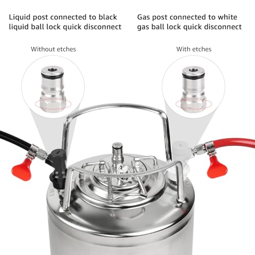 Ball Lock Keg Post Quick Disconnect Set for Corny Keg - Stainless