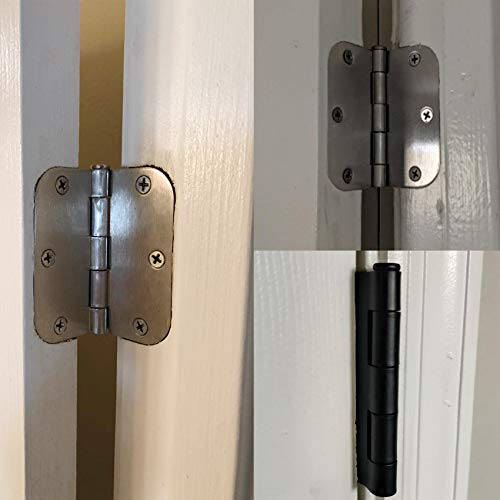 TDCHINGES Matte Black Rounded Door Hinges 3.5 Inch 30 Pack with Screws