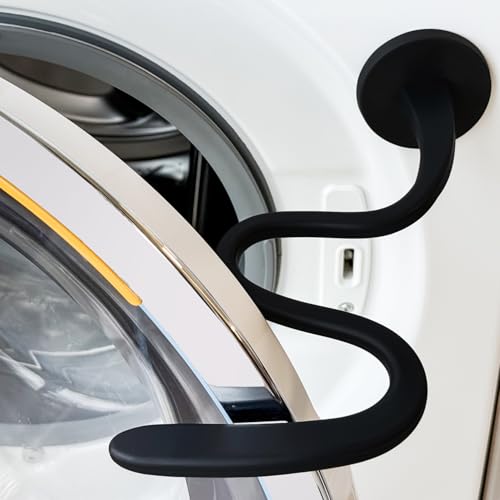 Levoshua Front Load Washer Door Prop with Flexible Hose - Black