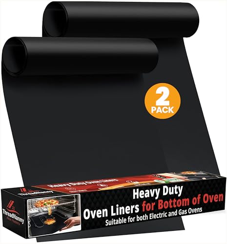 ThreadNanny 2 Pack 17x25 Oven Liners - Thick Non-Stick Heat-Resistant Mats, BPA/PFOA Free