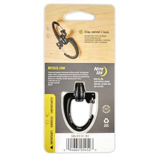 Nite Ize S-Biner 360 SlideLock Dual Carabiner, Swivel Carabiner for Keys and Gear 35 lbs, Size #3