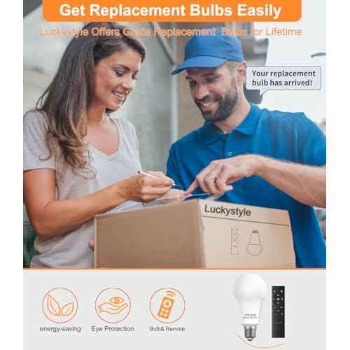 luckystyle Dimmable Floor Standing Tall Lamp, 12W Led Bulb with Lampshade, Foot Switch, Remote Custom Color Temperature Pole for Bedroom, Office, Kids & Living Room, Black