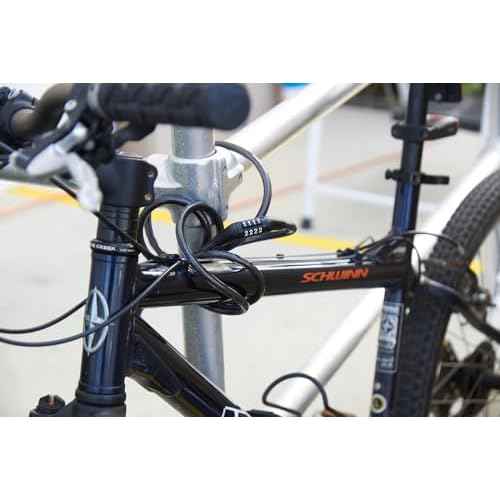 BRINKS 5 Ft Bike Lock Cable with Preset Combination, Vinyl Covered Bike Lock Combination Cable for Outdoor Use