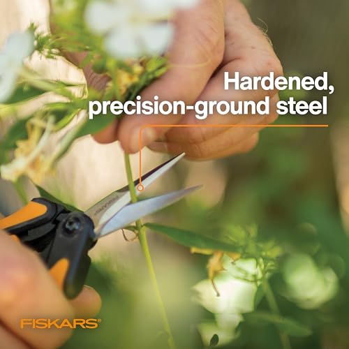 Fiskars 6-inch Micro-Tip Pruning Snips - Garden Shears for Small Plants, Sharper Cuts