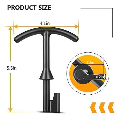 Feekoon 1 Pack 5.5'' Water Meter Box Key, Compatible with M07001 Water Meter Cover Key, Water Meter Cover/lid Opening Tool, Quality Metal T Wrench Hook to Access the Main Valve for Turning Water off