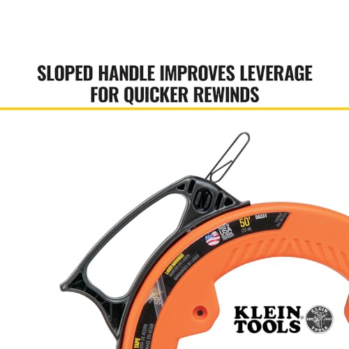 Klein Tools 50-Foot Steel Fish Tape for Electrical Wiring