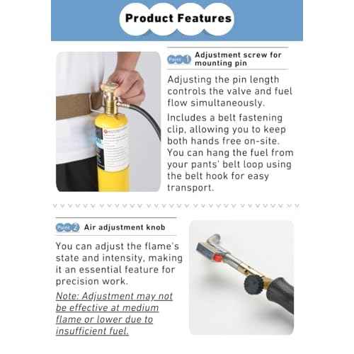 CAMPINGMOON MAPP Propane Torch Head CGA600 Interface MAP Gas Welding Torch Hose Flame Adajustable Self Ignition (4.6Ft Hose & Knob Propane MT-5110)