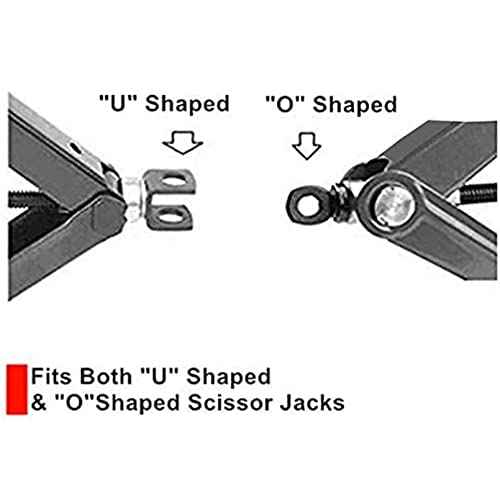 1/2" Scissor Jack Adapter for Use with 1/2 Inch Drive/Impact Drills/Ratchet or Standard Drive Sockets or 13/16 Inch Lug Wrench/Tire Iron or Socket/Easy Lifting (2Pcs Set Black)