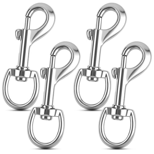 ERKOON 4 Pack 3.5 Inch Zinc Alloy Swivel Snap Hooks Heavy Duty Load 154Lbs