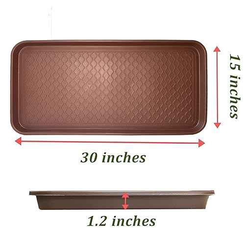 Large Multifunctional Boot Tray 2 Pack Boot Mat Washable Indoor or Outdoor Tray Mat for Shoes Boots Plants Pots Paint Tins Pet Bowls Car Storage, 30 x 15 x 1.2 Inches (Brown)