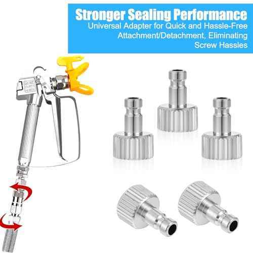 6 Pack Airbrush Quick Release Disconnect Adapter Release Disconnect Fitting Connector Male and Female Connections Adapter Adjustable Control Valve Airbrush Accessories