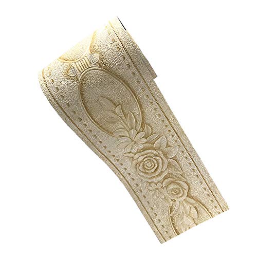 Simplemuji Self Adhesive 5 Meters Yellow Peony 3D Peel and Stick Waterproof Wall Border Easy to Apply 4 Inch by 16.5 Feet