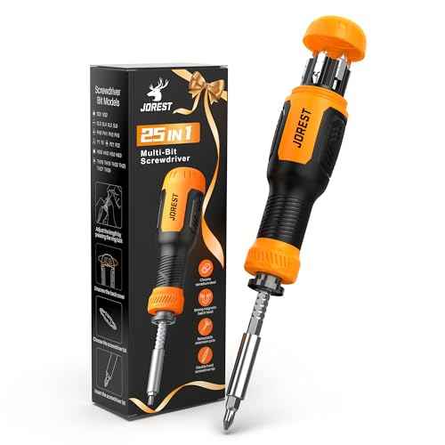 JOREST 25 in 1 Multi Bit Screwdriver Set, Portable Multi Screwdriver Tool All in One, Tool Gifts for Men, Magnetic Screw Driver with Torx Philips Hex Flathead Square, Repair Kit for Bicycle, Toys