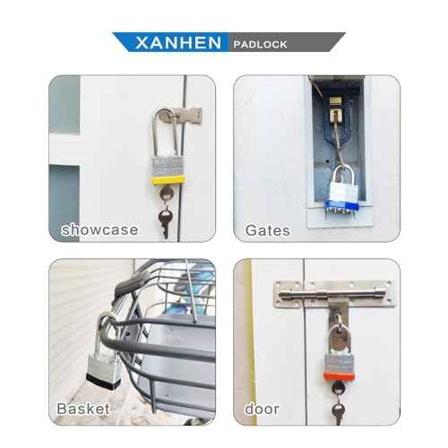 Keyed Alike Laminated Steel Padlocks with Long Shackle for Sheds, Fences & Lockers (12-Pack)