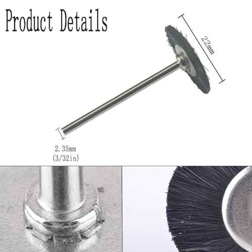 ?????? ???? 20 Pcs T Shape Nylon Bristle Brush - 3/32 Inch Shank Abrasive Bristle Polishing Brushes Wheel for Rotary Tools (Black)