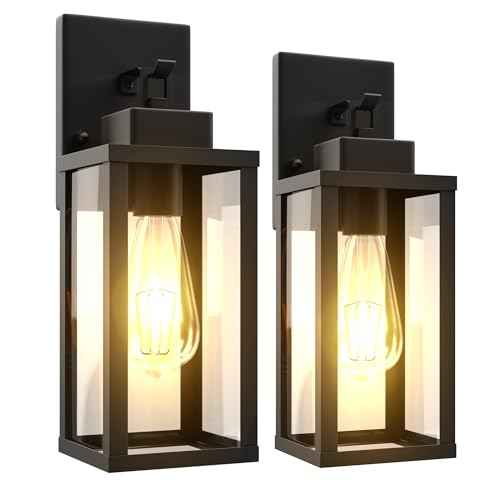 Outdoor Wall Light Fixtures Anti-Rust Porch Lights Outdoor Waterproof Exterior Lighting Fixtures Wall Lantern for Patio Front Door Garage - 2 Pack
