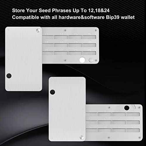 Crypto Steel Seed Storage, Bitcoin Wallet Cryptocurrency Seed Backup, Cold Hardware Wallet Seed Phrase, Supports up to 24 words