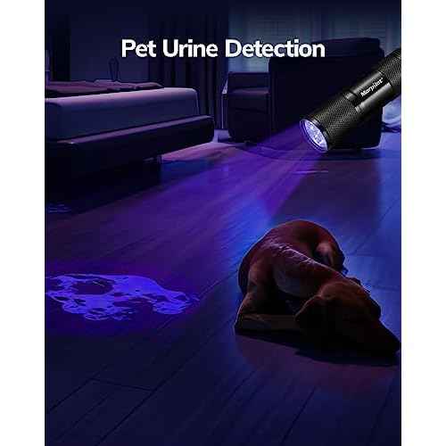 Morpilot Black Light Flashlight Mini UV Flashlight: 395nm Blacklight Flashlights, 9 Led Pet Urine Detector Light for Dog/Cat, Dry Stains, Resin Curing, Bed Bug