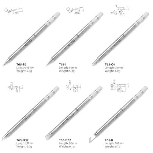 FEITA T65 Soldering Pen Iron Tips Replacement for Smart Mini Pencil Soldering Iron micro Portable Solder Pen Tools Soldering Accessories (6-Packs)