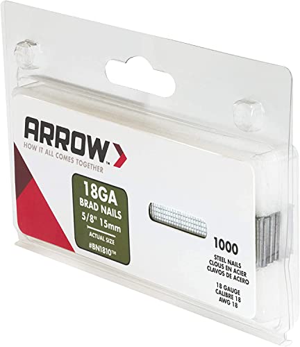 Arrow 18-Gauge Steel Brad Nails 5/8 Inch for Molding and Cabinetry, 1000 Pack
