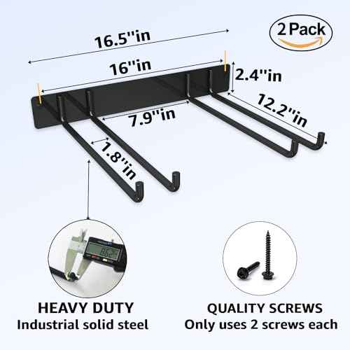 YYR Folding Chair Storage Rack, Garden Tool & Foldable Chairs Organizer Hangers for Garage Organization, Lawn, Beach, Camping, Yard Chairs Hooks Wall Mount, Soild Metal Max Load 240 LBS - 2 Pack