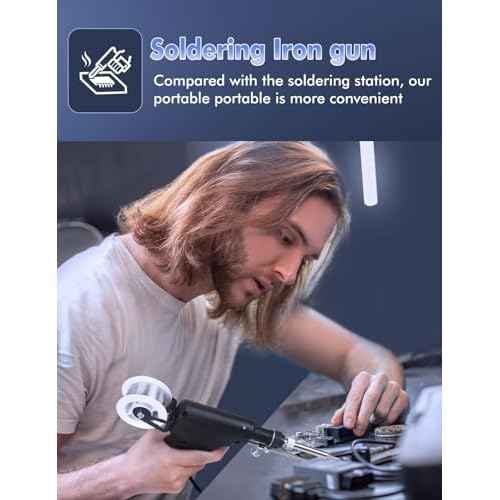 Soldering Iron Kit Electric Solder Guns Set 80W Precision Electronics Tools for Jewelry Making, Stained Glass, PCB Wire Repair, Adjustable 500-896¡ÆF, One-Handheld Automatic Send Tin Feed