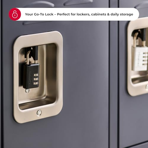 Master Lock Black 3-Digit Combination Padlock 2-Pack - Resettable Security Locks