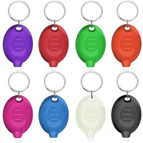 Mini LED Keychain Flashlight, Ultra Bright Tiny Flashlight, Small Keychain Flashlight White Light, Micro Pocket Key Ring LED Flashlight for Emergency Lighting - Multicolor Shell (8PCS)