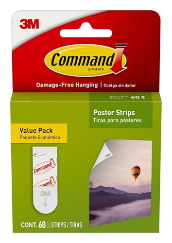 Command Poster Strips 60 Strips - Damage-Free Hanging for Posters & Signs
