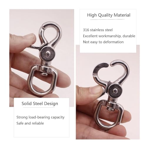 Frclona 5PCS Heavy Duty Stainless Steel Lobster Clasp Trigger Snap Hooks for Bags & Pet Leashes