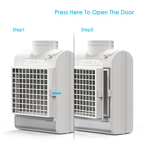 FUNMAS 3-in-1 Indoor Dryer Vent (White) Stainless Steel Filter, Water Drawer & 4 Polyester Filters