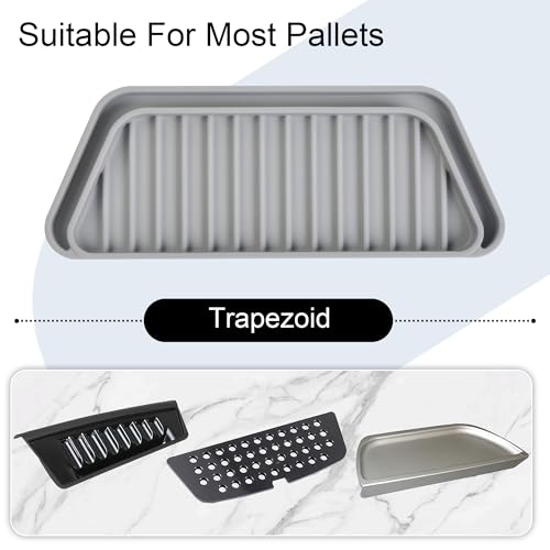 KindGa 2 Pack Refrigerator Drip Tray - Rectangular Grey, 8.2 x 3.1 / 7.4 x 2.8 in