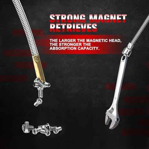 Flexible Magnetic Pickup Tool, 2pcs Powerful Magnetic Sweeper Pickup Tool, 21"Long Flexible Bendable Magnetic Pickup Tool for Hard to Reach Car Keys Bolts Nuts Usb Screws