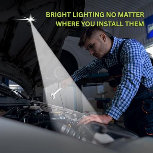 6 Pack LED Button Lights - Ultra Bright Compact Utility Lamps with Adhesive for Indoor & Outdoor Use