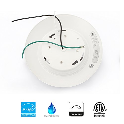 JULLISON 8 Pack 6 Inch LED Low Profile Recessed & Surface Mount Disk Light 5000K White