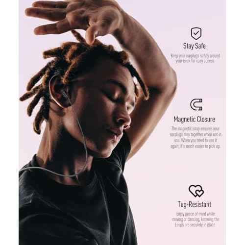 Hearprotek Earplug Lanyard Magnetic Connector Cord for Ear Plugs, Safety Tug-Resistant Safety Earplugs Link Cord,Flexible Silicone Lanyard Compatible with Most Ear Plugs