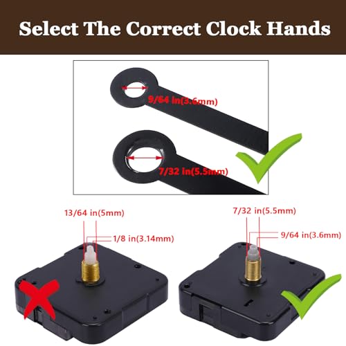 MakerTick 0.79 Inch Black Silent Sweep Clock Movement Replacement - Precision