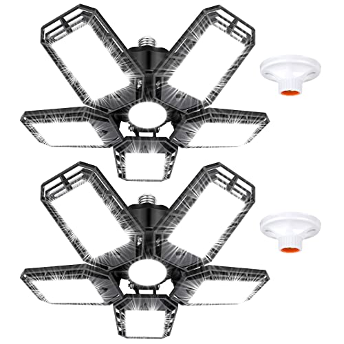 Luyata 2 Pack 180W LED Garage Lights, 18000LM, 6500K Ceiling Shop Light