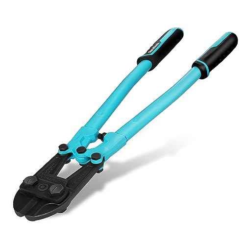 DURATECH 18-inch Heavy Duty Bolt Cutter for Rods, Bolts, Rivets, Chains, and Steel Wires, Bi-Material Ergonomic Rubber Grip Handle, Chrome Vanadium Steel Forged Blade