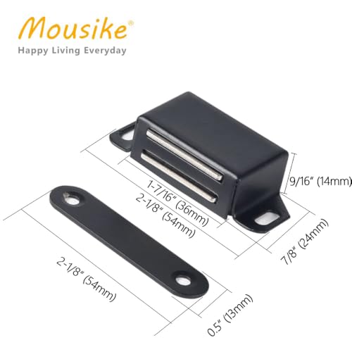 Mousike 4 Pack Black Magnetic Cabinet Catch 30lb Strong Door Latch