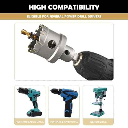 2''(51mm) TCT Hole Saw Kit,Tungsten Carbide Hole Saw Drill Bit with Titanium-Plated Pilot Drill bit for Hard Metal,Alloy,Aluminum,Stainless Steel,Plastic,Iron