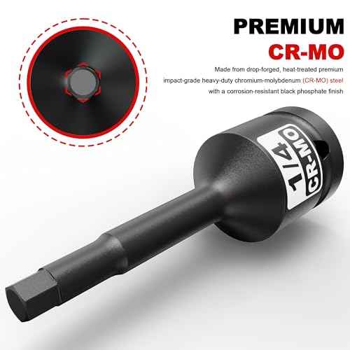 1/2" Drive H1/4-Inch Impact Hex Bit Socket, SAE Allen Bit Socket, Cr-Mo Steel, Removing Loosening Hexagon Bolts