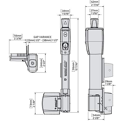 D&D MagnaLatch 12-Inch Pet & Child Safety Gate Latch Black - Vertical Pull