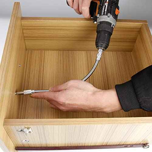 Guyuyii 2 Pcs Flexible Drill Bit Extension - 1/4 Inch Magnetic Hex Shaft, 360¡Æ Rotating Bendable Drill Bit Extender for General Use, Home Repairs, DIY Projects, and Screw Retrieval - 7.9" and 11.8"