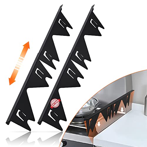 ItsNio Adjustable Stainless Steel Stove Gap Cover 13.8-27.5 Inches Black, Range Filler & Guard