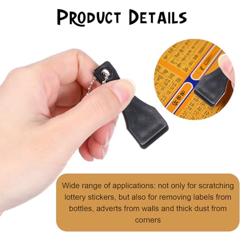 12PCS Lottery Ticket Scratcher Tool, Plastic Plastic Scraper Tool Keychain Scoop Shape Lotto Scratcher Tool Scraper for Lottery Ticket Lotto Scratcher Keyring for Tickets Stickers Labels Films