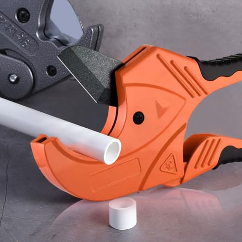 Luckyway PVC Pipe Cutter, Ratchet Pipe Cutter for PEX,PVC,PPR and Plastic Hoses, Ratcheting Pipe Cutter Tool for Home Repairs and Plumbers (1-5/8" Pipe Cutter)