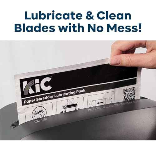 KICTeam - Paper Shredder Lubricating Packs, Synthetic Lubricating Formula Sheets (12 Pack) for Strip-Cut, Cross-Cut & Micro-Cut Paper Shredder Machines - Made in USA