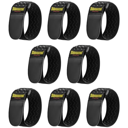 Trilancer 12" Elastic Cinch Straps with Anti-Slip Strips - 8 Pack